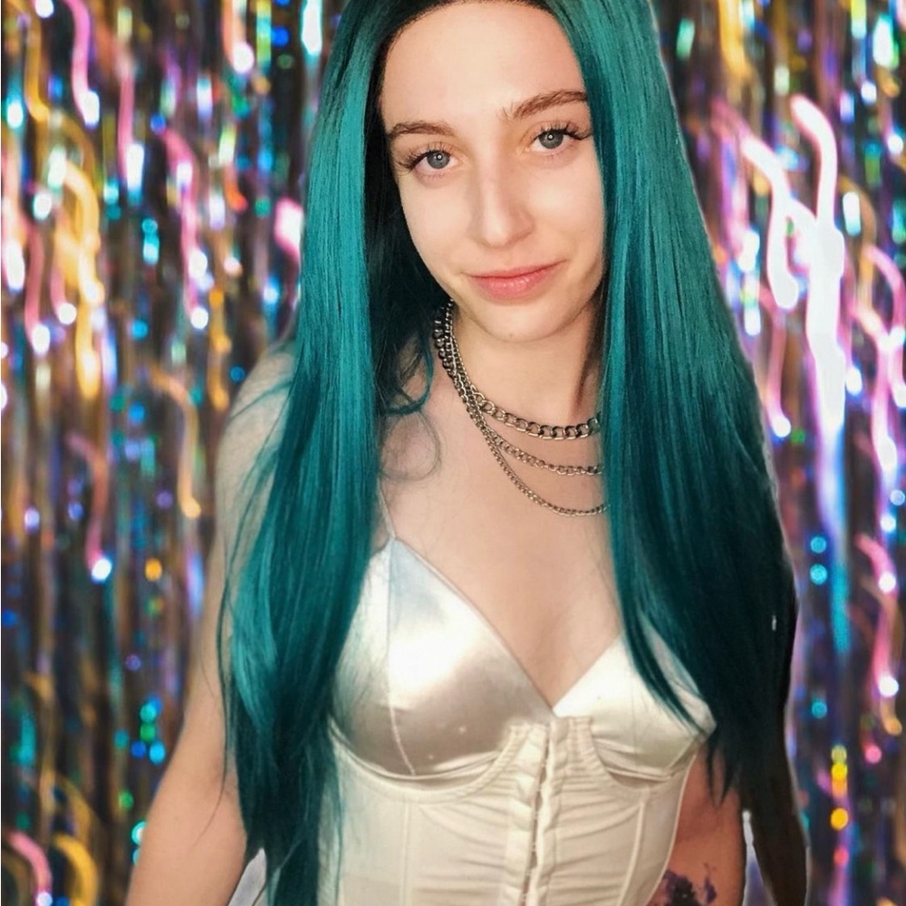 Vibrant Teal Long Hair Wig